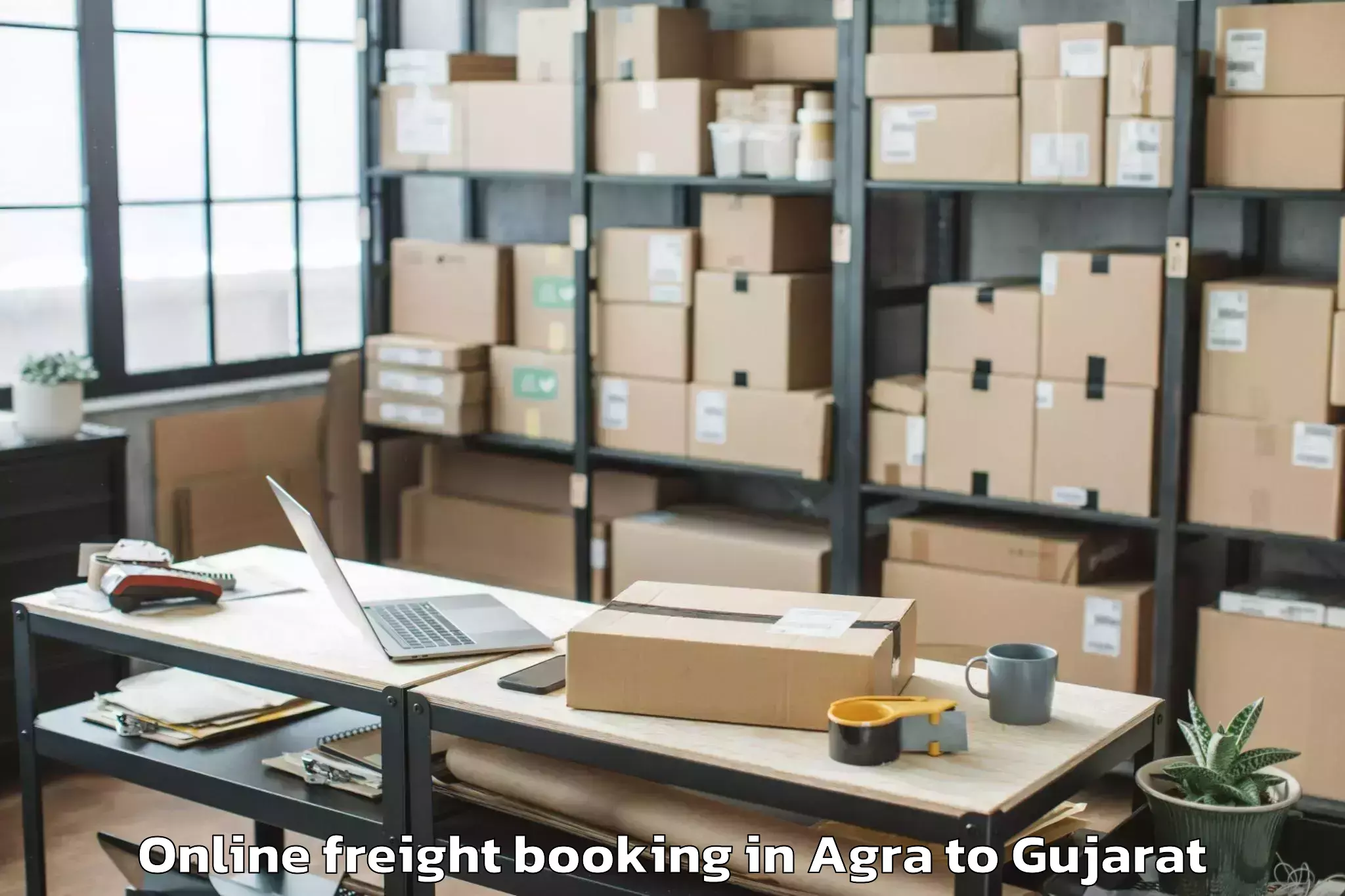 Reliable Agra to Chalala Online Freight Booking